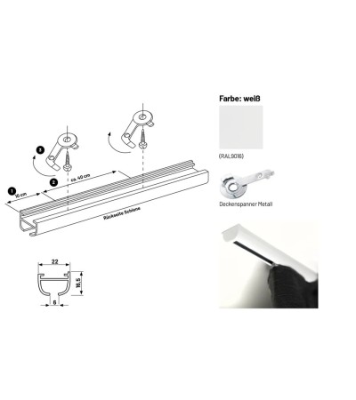 Gardinenschiene Serie Round Innenlauf