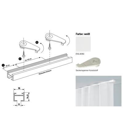 Gardinenschiene Serie Square Innenlauf