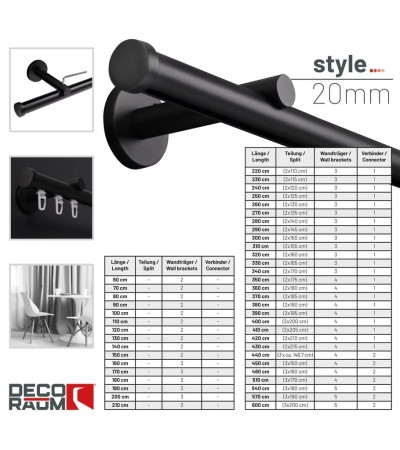 Gardinenstange Serie Modern 20mm